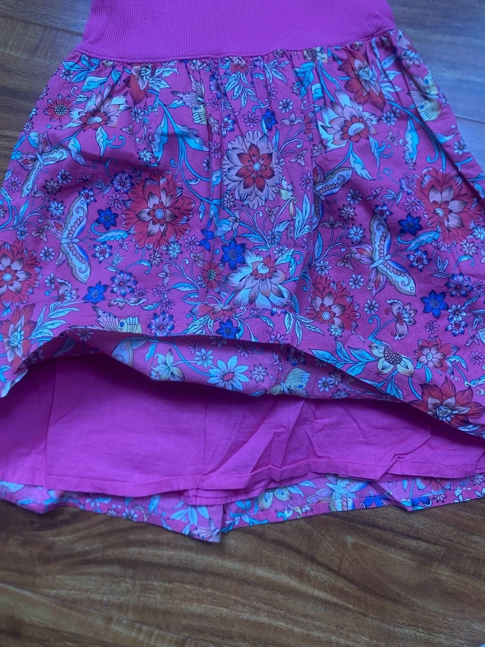 GAP Girls Magenta Floral Tank Fit & Flare Dress Size Small 6/7 Casual Tropical